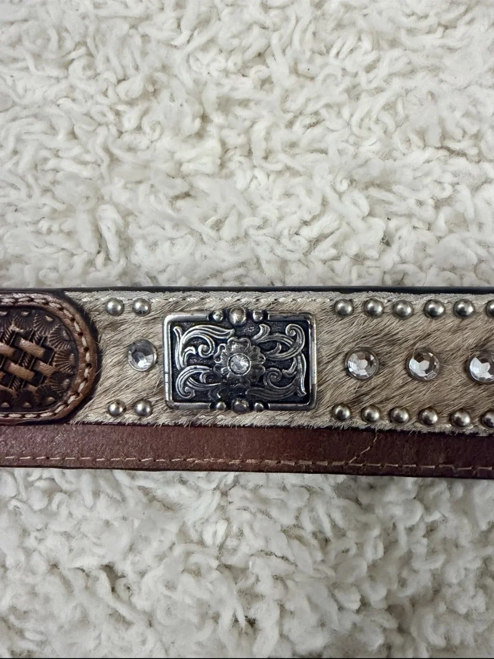 Studded Leather Men’s Belt - Brown & Tan